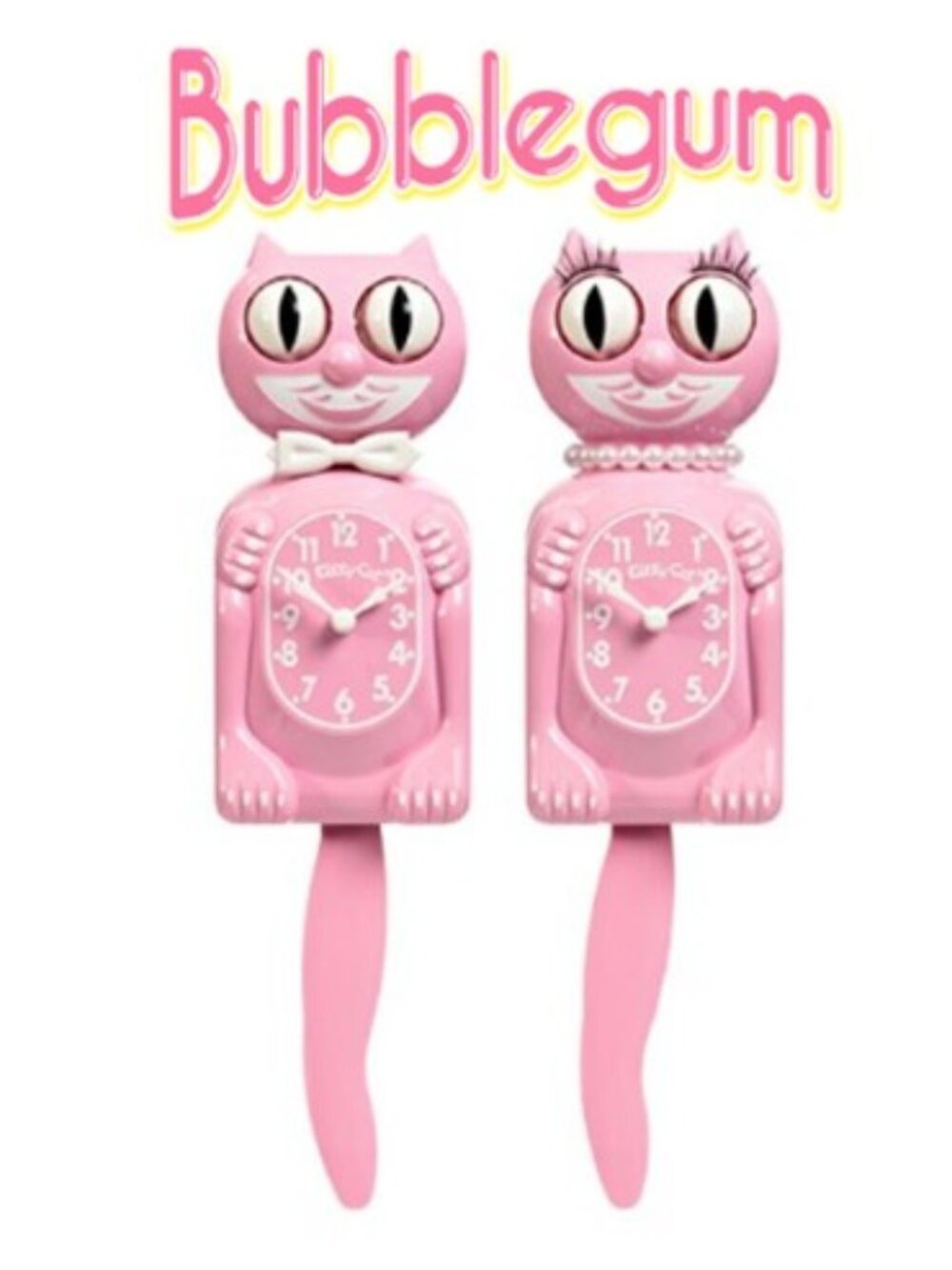 Bubblegum Pink Miss Kitty Cat klock clock - Picture 8 of 8